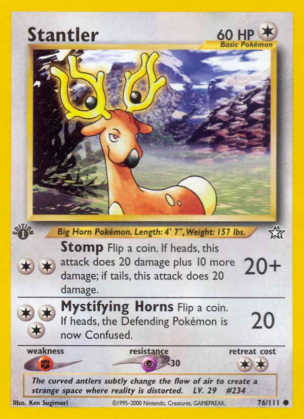 2000 Neo Genesis Stantler Common #076/111 Common card image