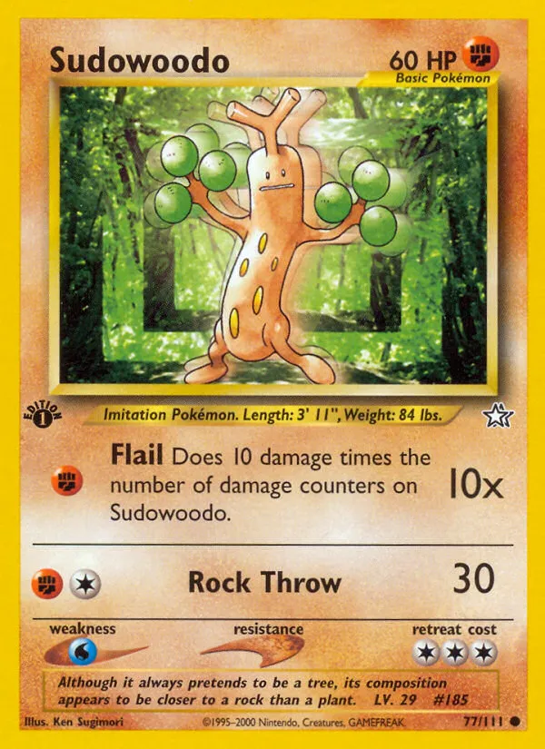 2000 Neo Genesis Sudowoodo Common #077/111 Common card image