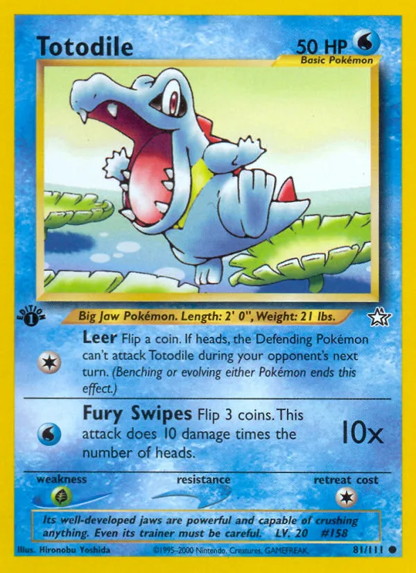 2000 Neo Genesis Totodile #081/111 Common card image
