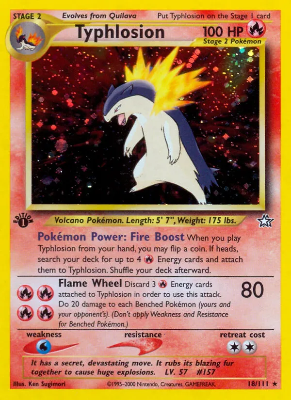 2000 Neo Genesis Typhlosion #018/111 Rare Holo card image