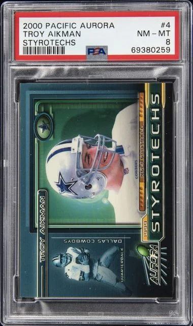 2000 Pacific Aurora Styrotechs Troy Aikman #4 card image