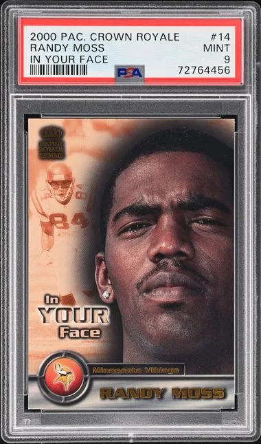 2000 Pacific Crown Royale In Your Face Randy Moss #14 card image