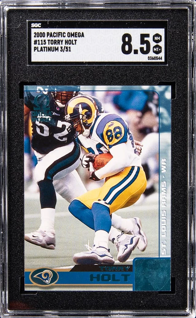 2000 Pacific Omega Platinum Torry Holt #115 card image