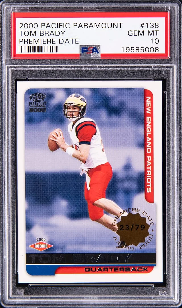 2000 Pacific Paramount Premiere Date Tom Brady #138 card image