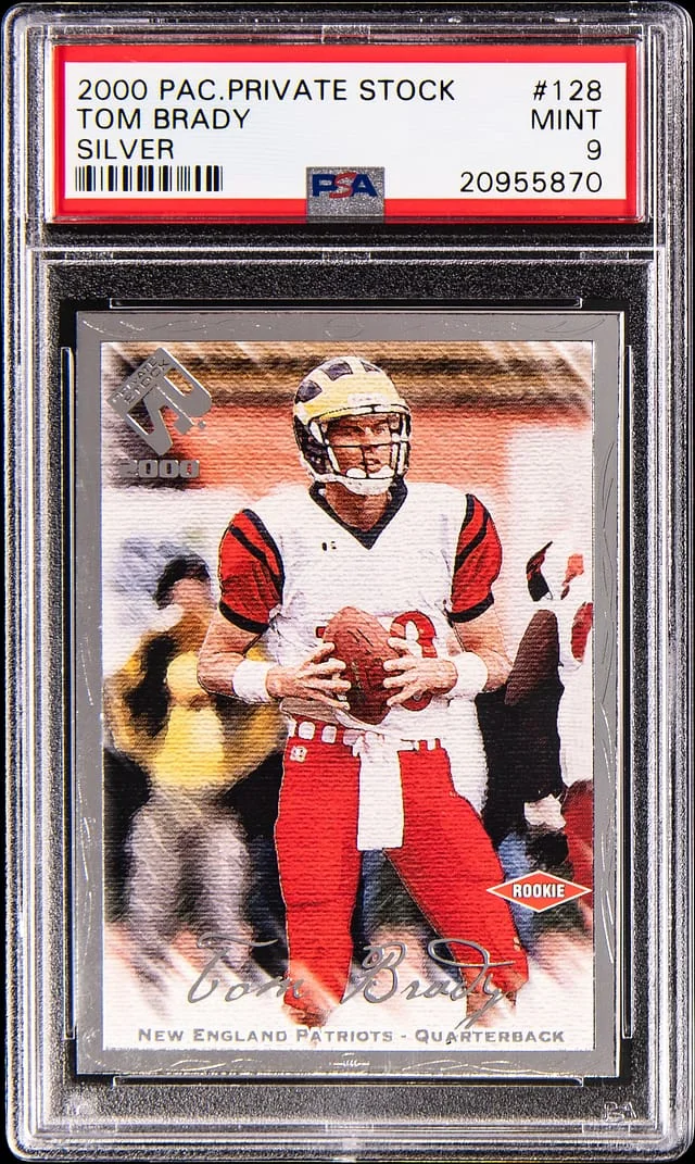 2000 Pacific Private Stock Silver Tom Brady #128 card image
