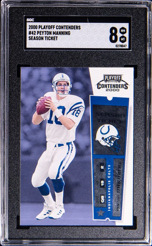 2000 Panini Contenders Peyton Manning Season Ticket #42 card image