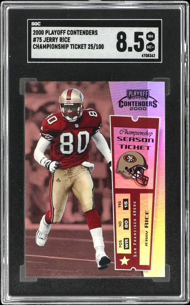 2000 Playoff Contenders Jerry Rice Championship Ticket #75 card image