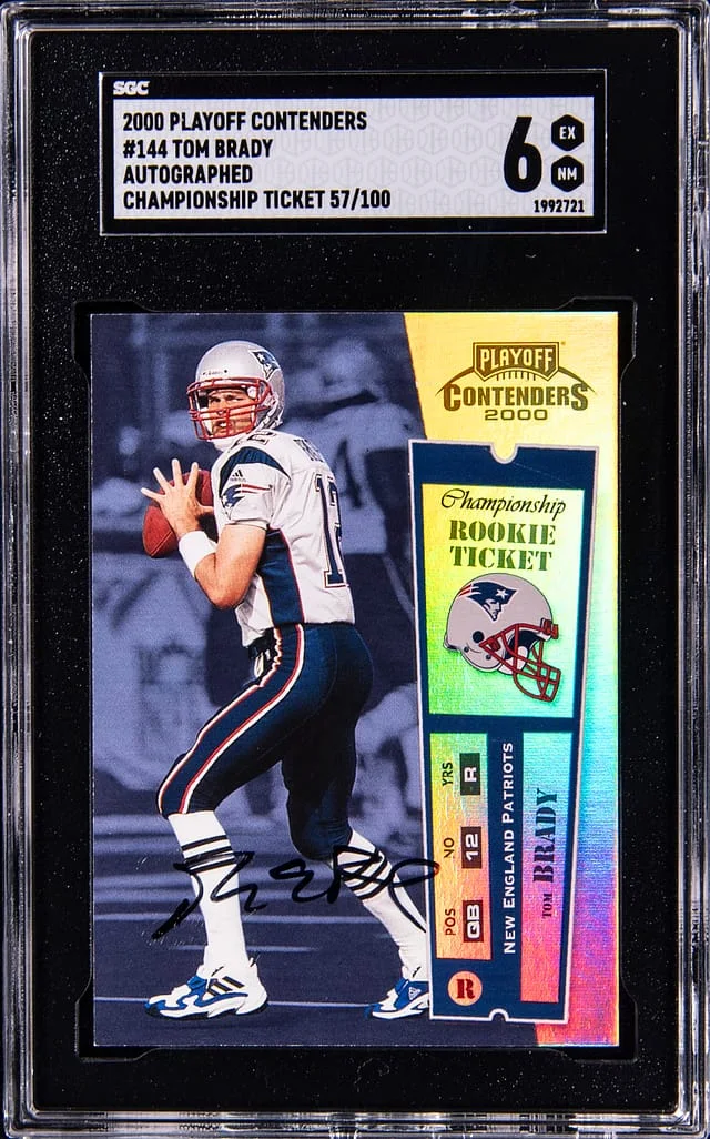 2000 Playoff Contenders Tom Brady Ticket Autograph #144 card image