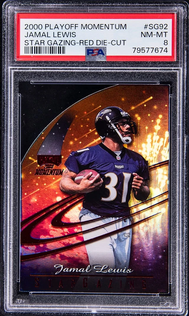 2000 Playoff Jamal Lewis Momentum StarGazing Red Die-Cut #SG92 card image