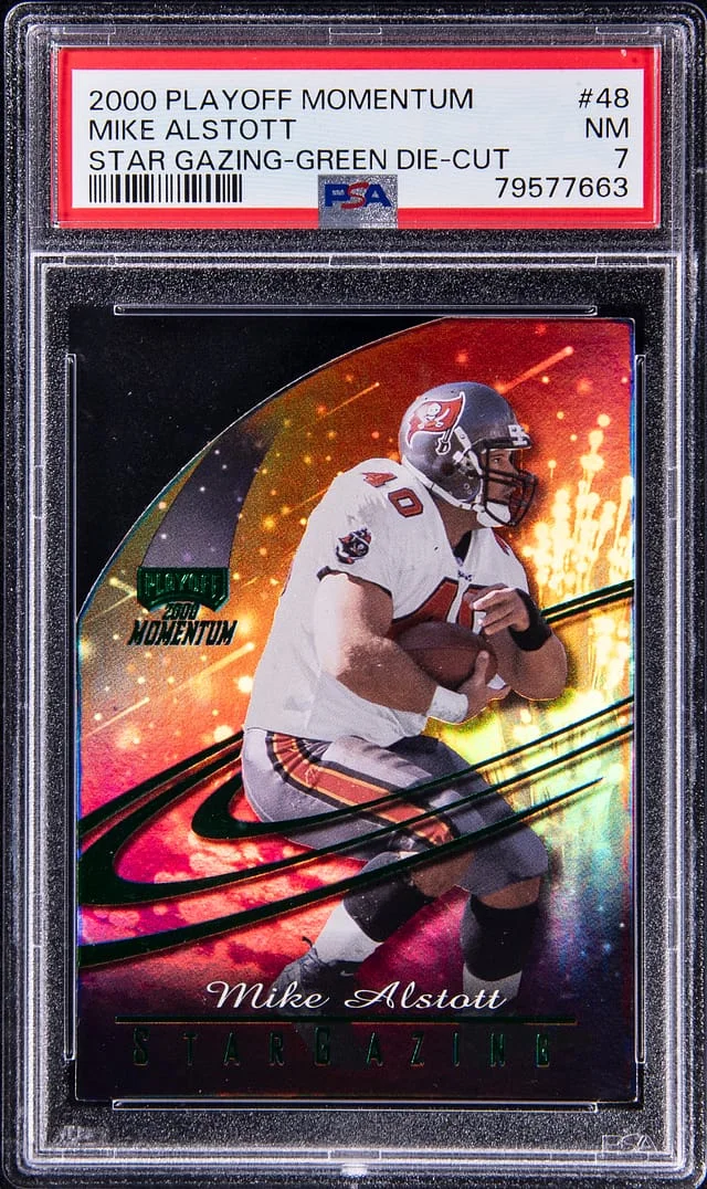 2000 Playoff Mike Alstott Momentum Star Gazing Green Die-Cut #SG48 card image