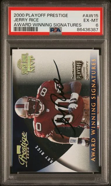 2000 Playoff Prestige Jerry Rice Award Winning Performers #AW15 card image