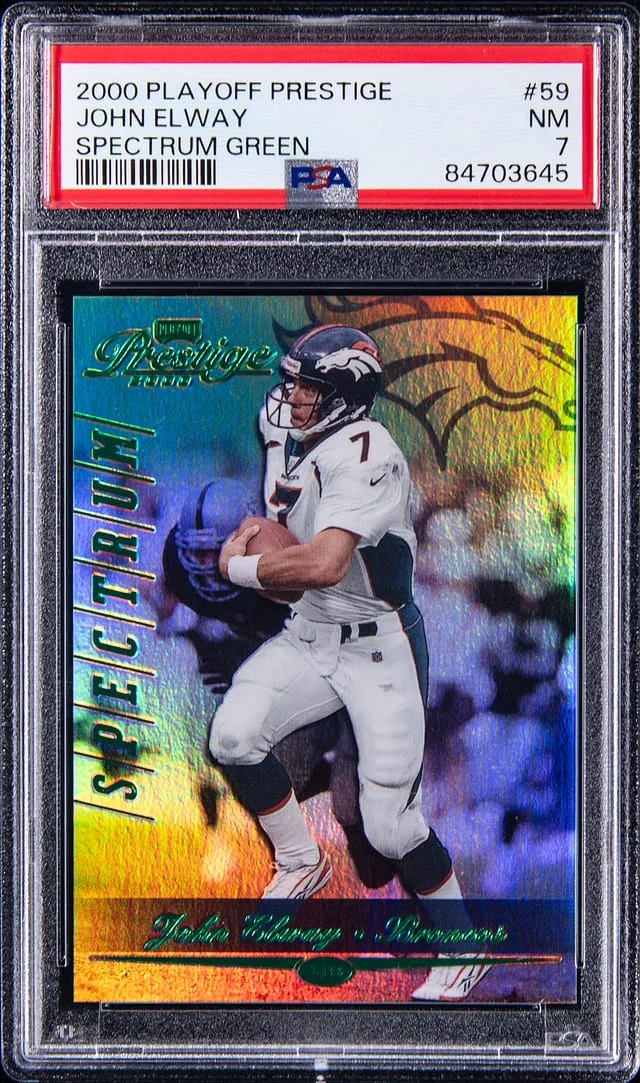 2000 Playoff Prestige John Elway Spectrum Green #59 card image