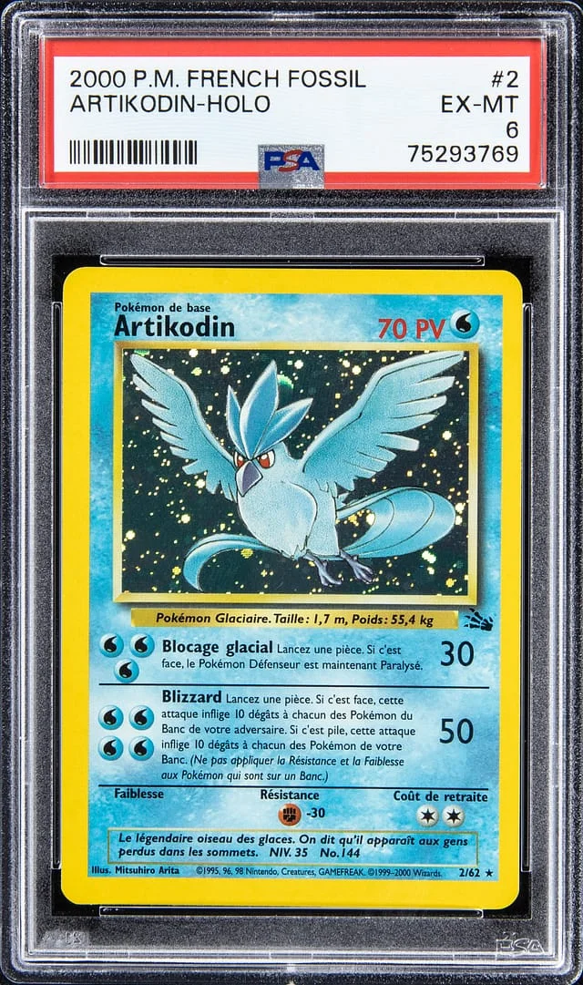 2000 P.M French Fossil Holo Artikodin #2 card image