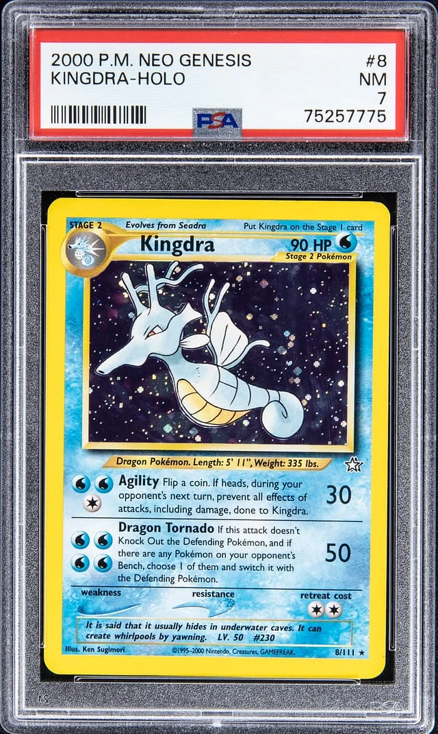 2000 P.M Neo Genesis Holo Kingdra #8 card image