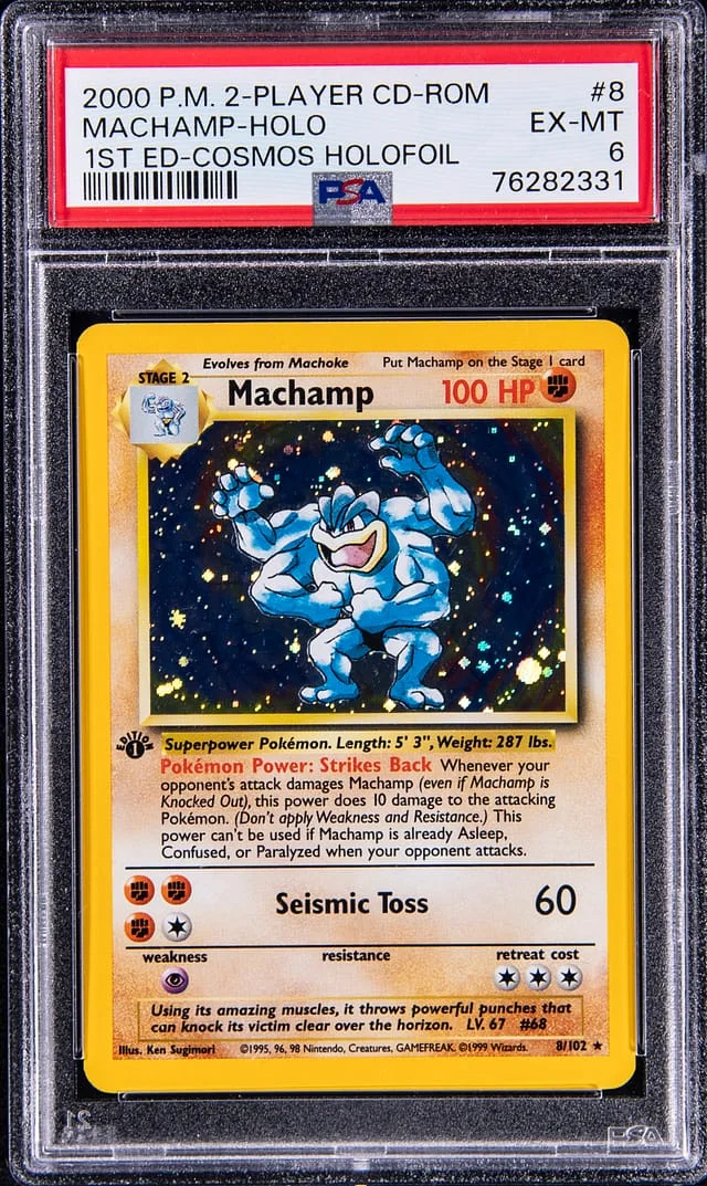 2000 Pokemon 2-Player Cd-Rom Starter Set 1st Edition Cosmos Holofoil Machamp-Holo #8 card image