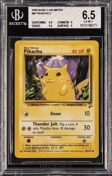 2000 Pokemon Base 2 Unlimited Pikachu C #87 card image