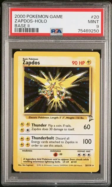 2000 Pokemon Base II Holofoil Zapdos #20 card image