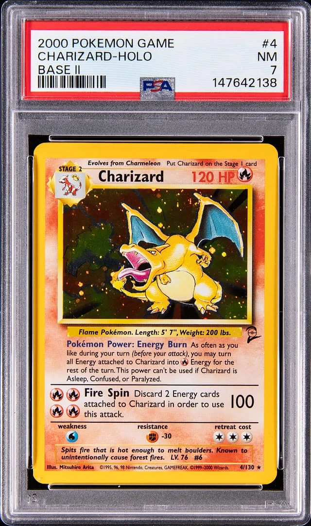 2000 Pokemon Base II Set Holo Charizard #4 card image