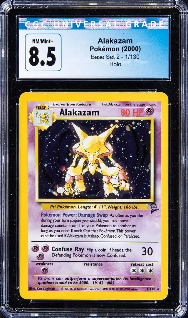 2000 Pokemon Base Set 2 Rare Holofoil Alakazam #1 card image