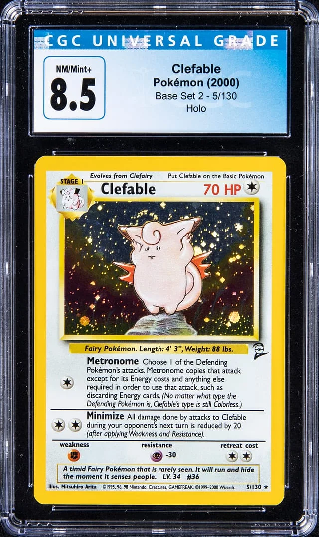 2000 Pokemon Base Set 2 Rare Holofoil Clefable #5 card image