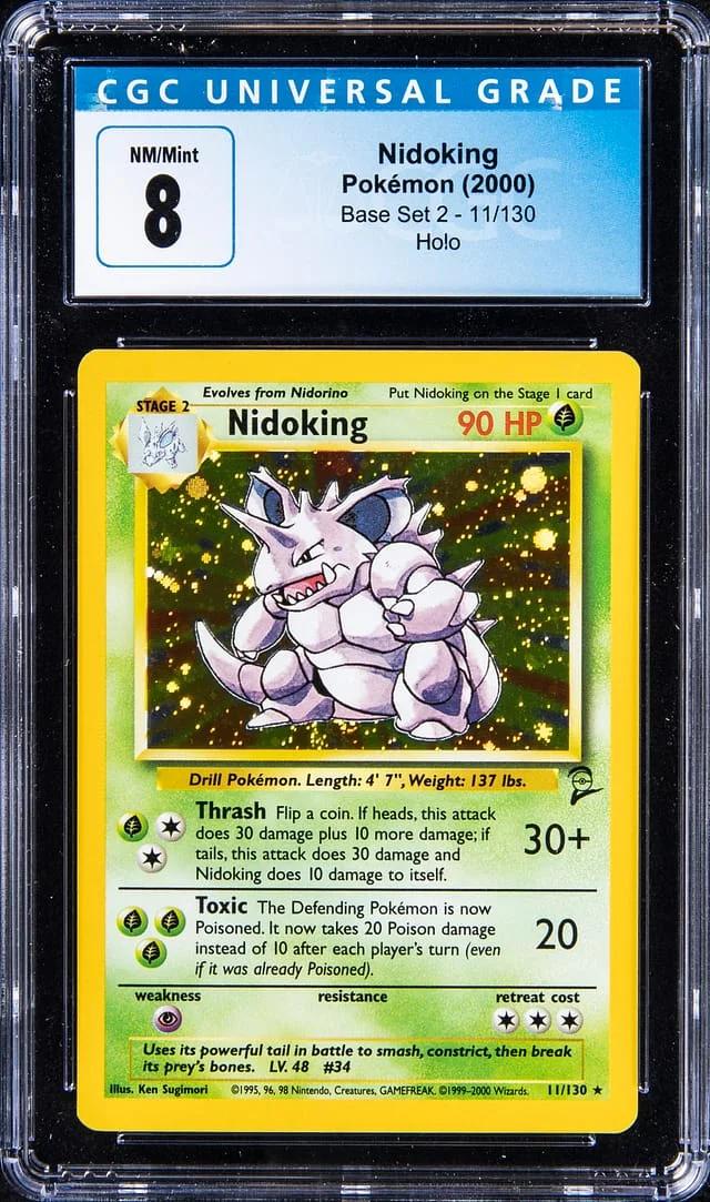 2000 Pokemon Base Set 2 Rare Holofoil Nidoking #11 card image