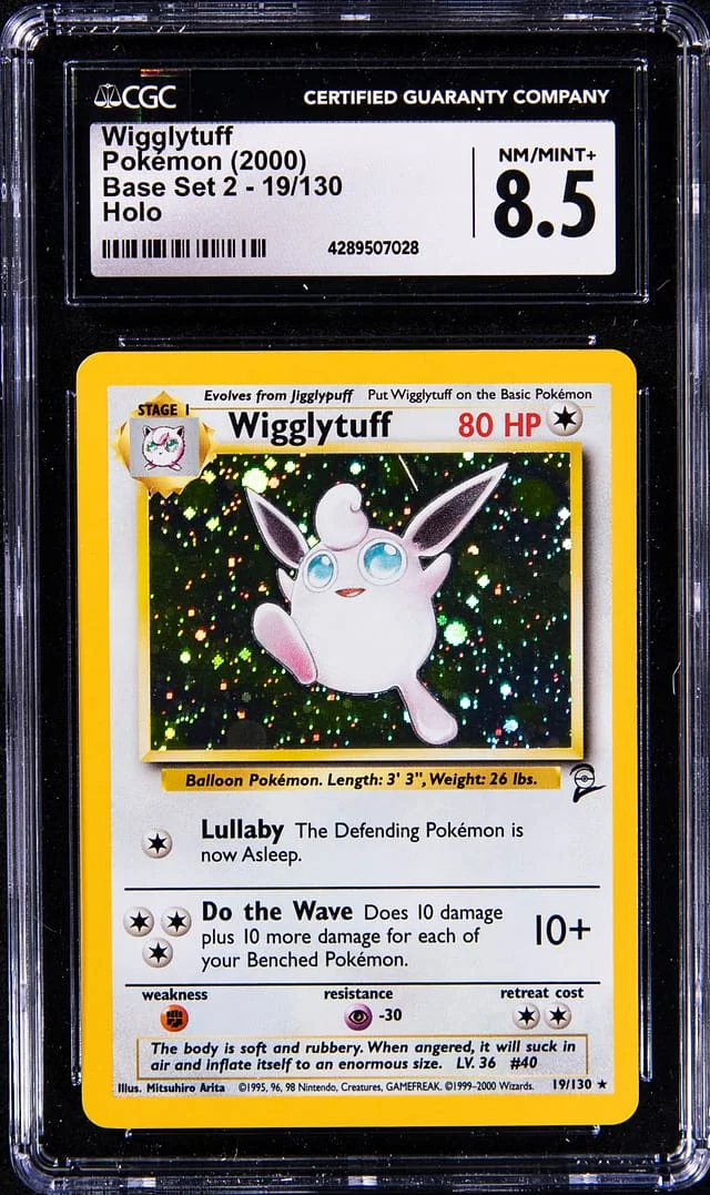 2000 Pokemon Base Set 2 Rare Holofoil Wigglytuff #19 card image