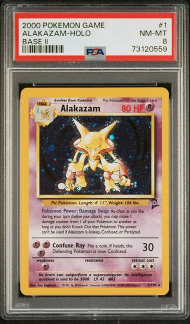2000 Pokemon Base Set II Holofoil Alakazam #1 card image