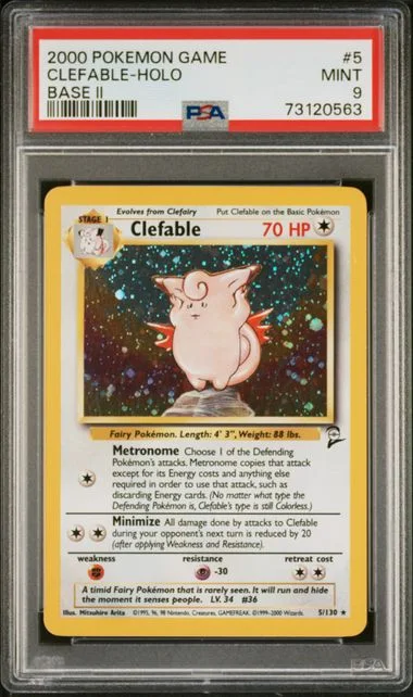 2000 Pokemon Base Set II Holofoil Clefable #5 card image