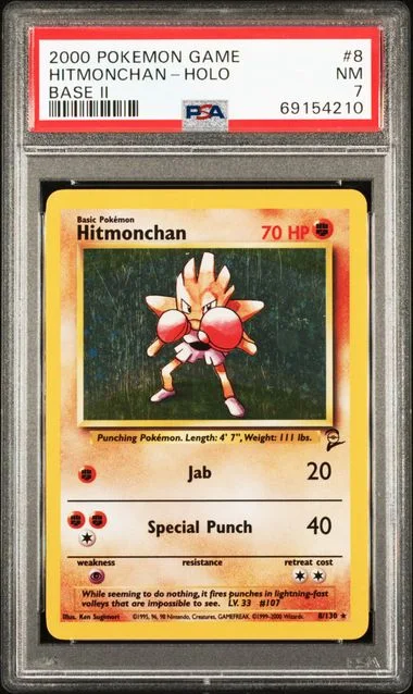 2000 Pokemon Base Set II Holofoil Hitmonchan #8 card image