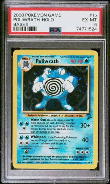 2000 Pokemon Base Set II Holofoil Poliwrath #15 card image