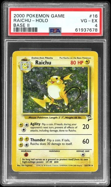 2000 Pokemon Base Set II Holofoil Raichu #16 card image