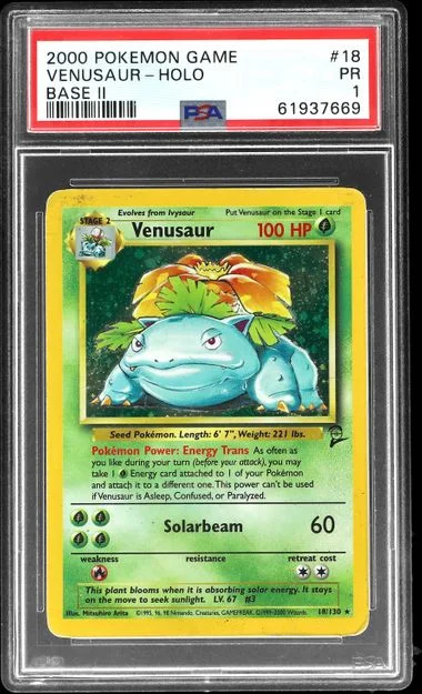 2000 Pokemon Base Set II Holofoil Venusaur #18 card image