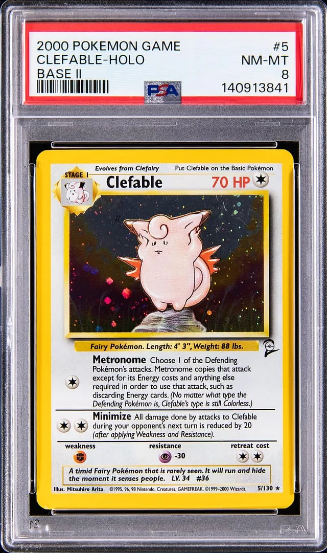 2000 Pokemon Base Set II Rare Holo Clefable #5 card image