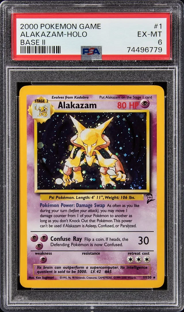 2000 Pokemon Base Set II Rare Holofoil Alakazam #1 card image