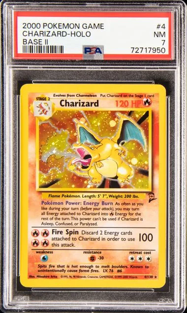 2000 Pokemon Base Set II Rare Holofoil Charizard #4 card image