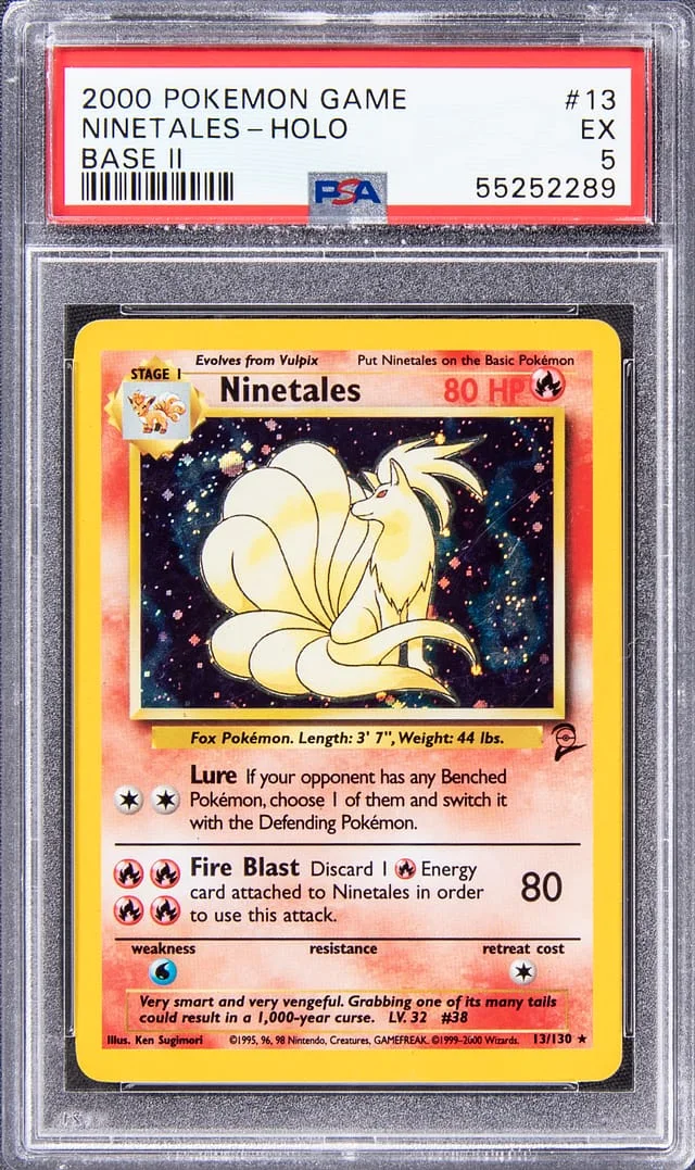 2000 Pokemon Base Set II Rare Holofoil Ninetails #13 card image