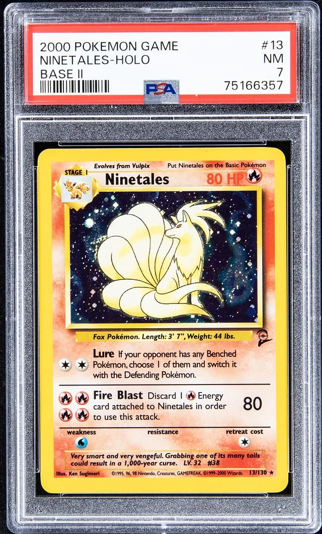2000 Pokemon Base Set II Rare Holofoil Ninetales #13 card image