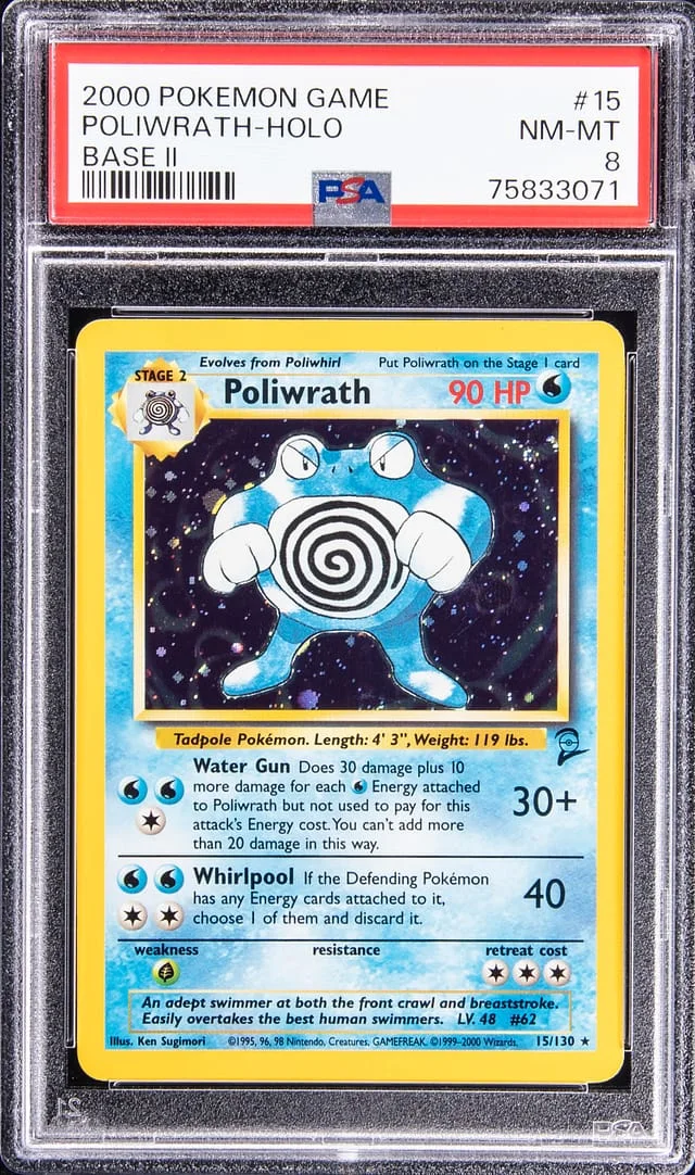 2000 Pokemon Base Set II Rare Holofoil Poliwrath #15 card image