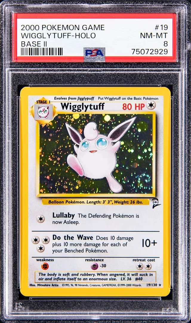 2000 Pokemon Base Set II Rare Holofoil Wigglytuff #19 card image