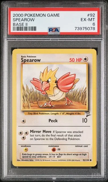 2000 Pokemon Base Set II Spearow #92 card image
