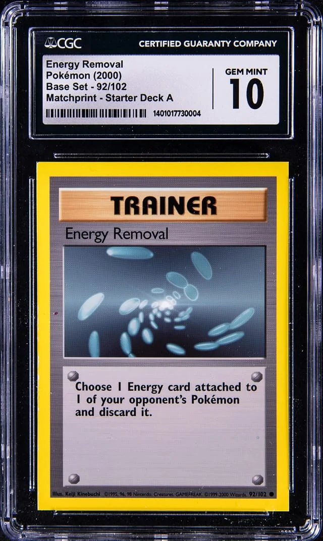 2000 Pokemon Base Set Matchprint Start Deck A Energy Removal #92 card image