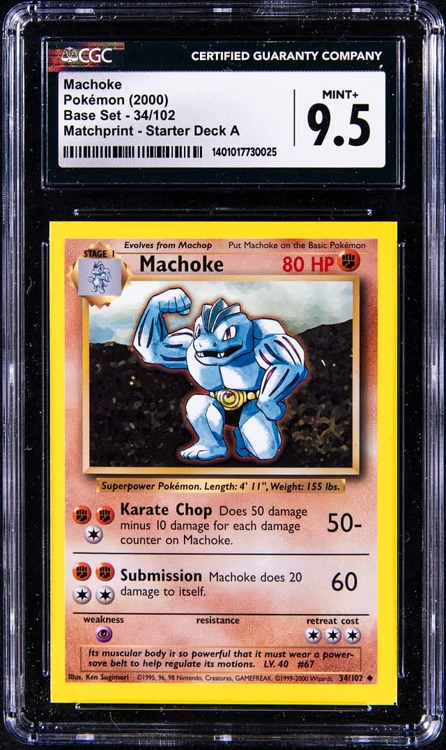 2000 Pokemon Base Set Matchprint Starter Deck A Machoke #34 card image