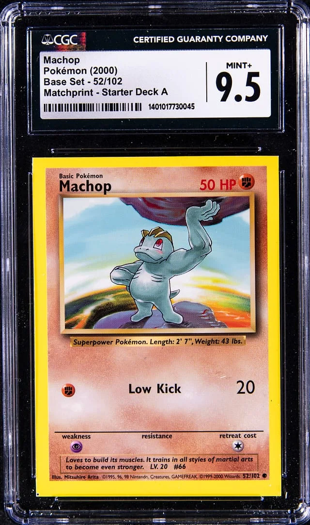 2000 Pokemon Base Set Matchprint Starter Deck A Machop #52 card image