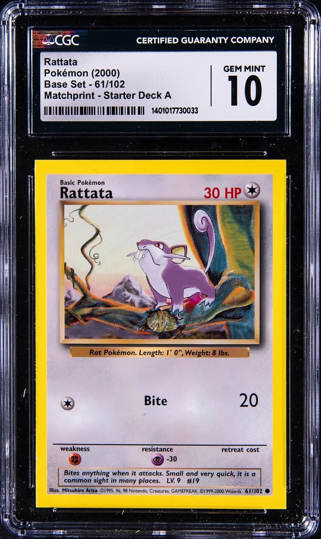 2000 Pokemon Base Set Matchprint Starter Deck A Rattata #61 card image
