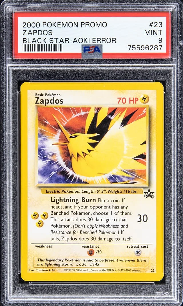 2000 Pokemon Black Star Promo Aoki Error Zapdos #23 card image