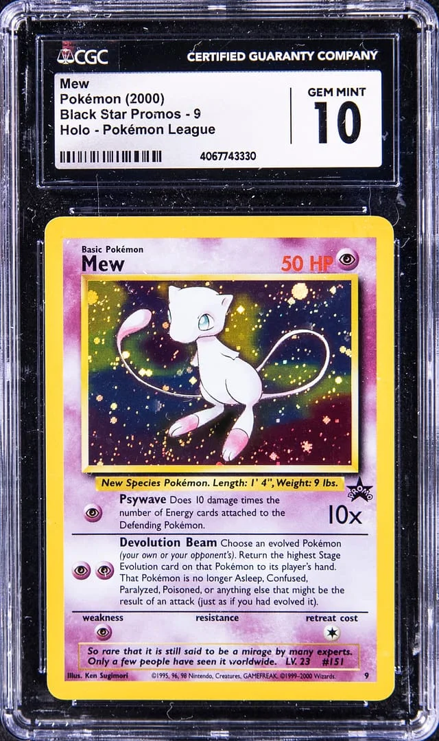 2000 Pokemon Black Star Promo Holofoil Pokemon League Mew #9 card image