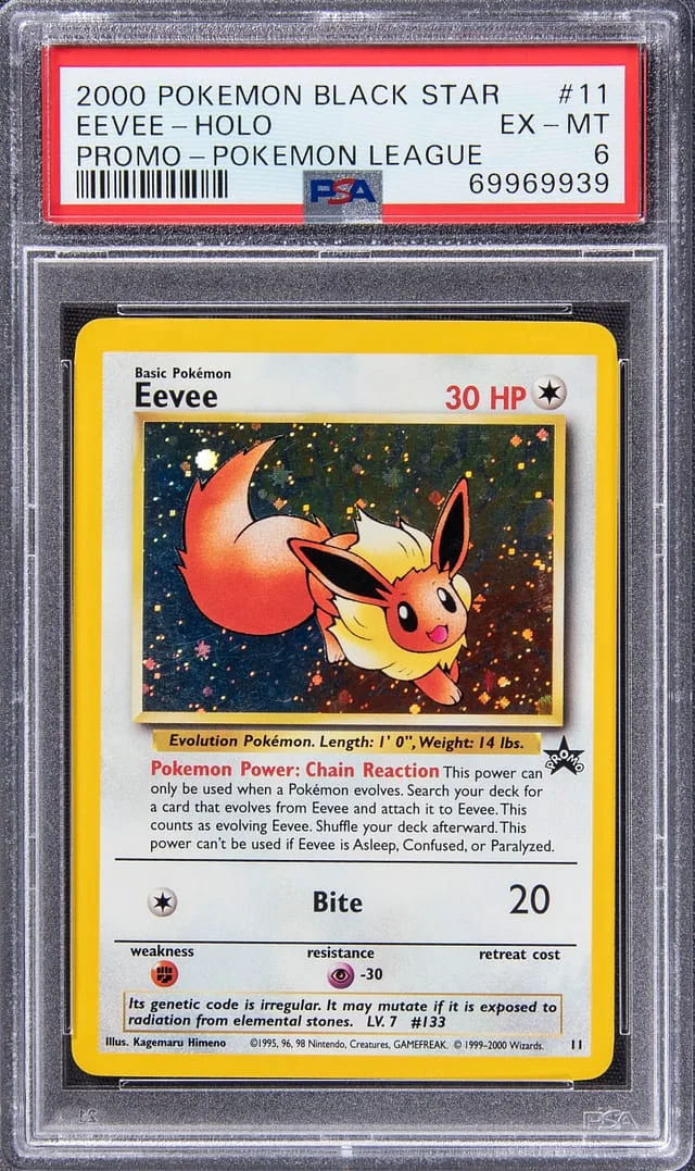 2000 Pokemon Black Star Promo Pokemon League Holofoil Eevee #11 card image