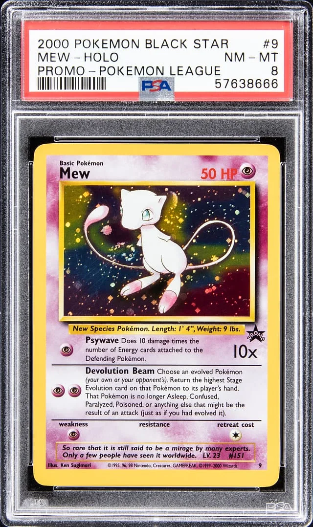 2000 Pokemon Black Star Promo Pokemon League Holofoil Mew #9 card image