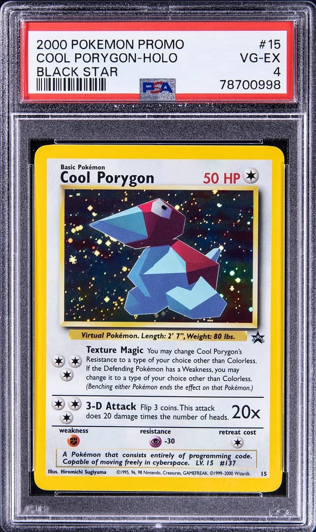 2000 Pokemon Black Star Promo Rare Holofoil Cool Porygon #15 card image
