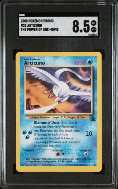 2000 Pokemon Black Star Promo The Power of One Movie Toshinao Aoki Error Articuno #22 card image